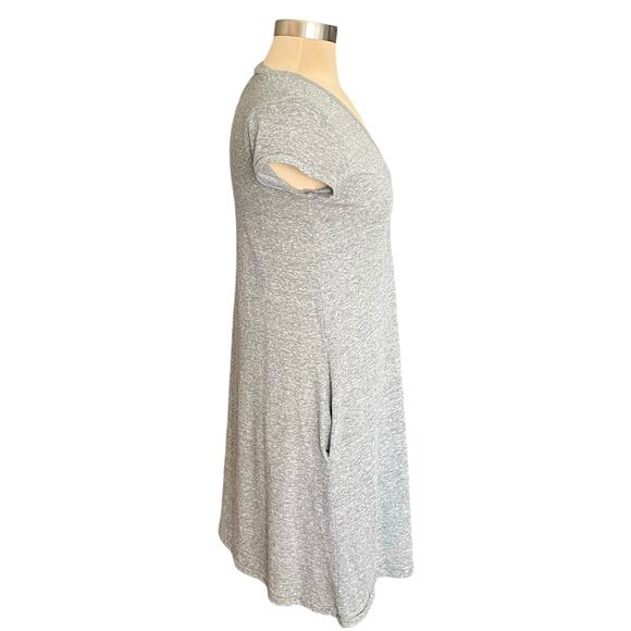 Current/Elliot Trapeze T-Shirt Dress Sz SMALL Heather Gray Cap Sleeves V-neck - Picture 5 of 6